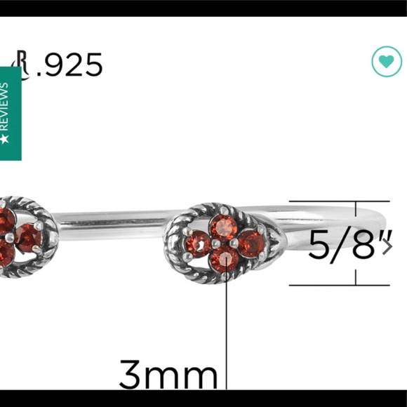 REDUCED PRICE Carolyn Pollack Garnet gemstone sterling silver cuff bracelet. - Picture 4 of 4